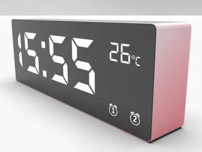 CLOCK REDWHITE WHITE Low-poly 3D model