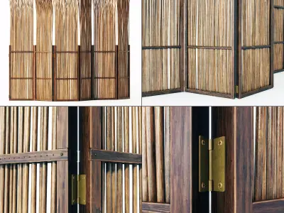 Screen thin branch wood decor n1 3D model