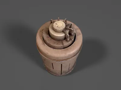 Rusty sci-fi generator-like device Low-poly 3D model