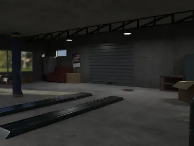 Garage pack Low-poly 3D model