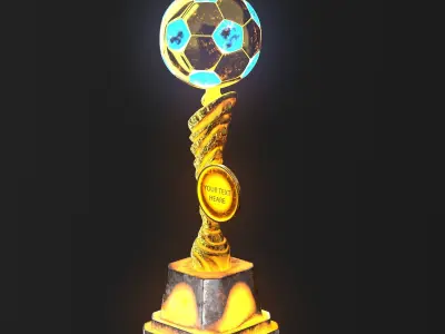 Trophy Cup Hot Neon Low-poly 3D model
