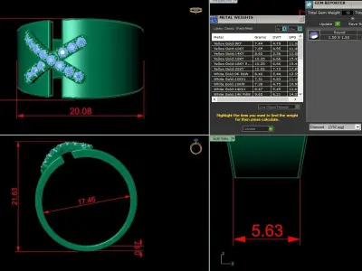 Jewelry Diamond Ring 3D print model 10