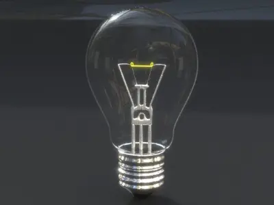 Bulb Realistic Model light on side of car Low-poly 3D model