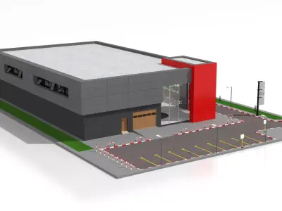 Car Showroom 3D model