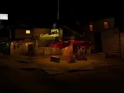 Old Coffee hut Fallout  Free low-poly 3D model