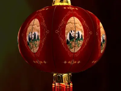 Chinese red lantern 3D model
