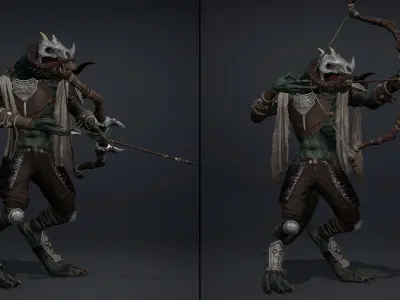 Ghost Archer Arm1 Low-poly 3D model