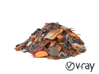 Urban Street Litter Mound Debris model pack Low-poly 3D model