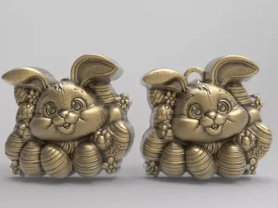 cute bunny hide full of eggs  3D print model