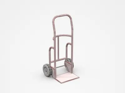Red Hand Truck Of Higher Scale Volume 3D model