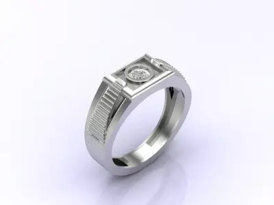 Print Ready STL 3DM  Gents Rings Diamond Men Ring  3D print model 127