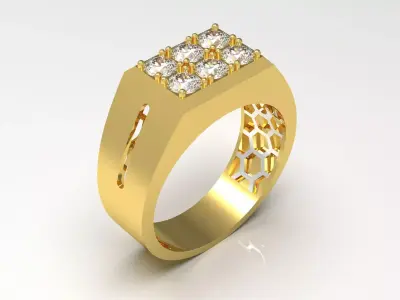 diamond man ring mr0127 3D print model