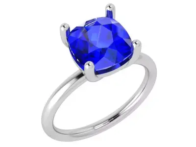 Cushion Cut Solitaire Ring 3889 3D print model