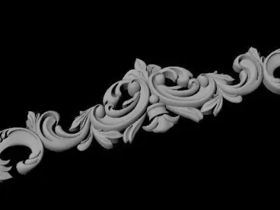 Central decor ornament for furniture 3D model 913