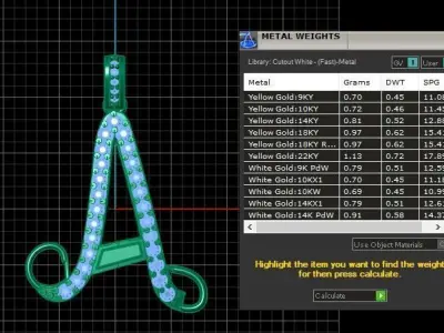 LUXURY ALPHABET A PENDANT 3D PRINTABLE MODEL 3D print model