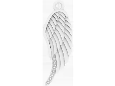 Wing pendant with diamonds 3D print model