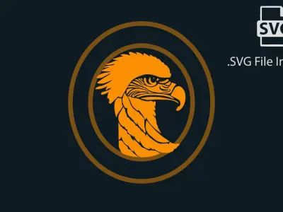 Eagle Stylized Pendant Coin Amulet Necklace 3D print model