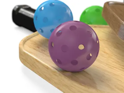 Pickleball set Paddle and Balls 3D model