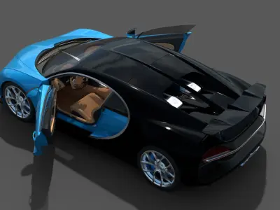 Bugatti Chiron Pack for Unity Low-poly 3D model
