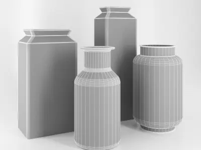 Glass vases set Free 3D model