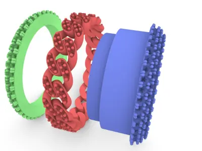 SpinnerRing Bundle Rotatable Wide Chain sizes  6-7-8-9-11-12 3D Model Pack