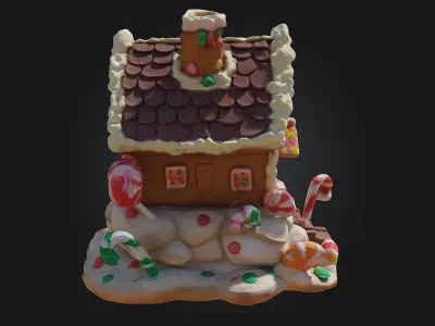 Gingerbread Dreamhouse  A Whimsical World of Sweetness 3D model