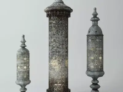 Cylinder Lanterns 3D model