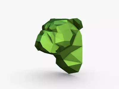 english bulldog head 3D print model