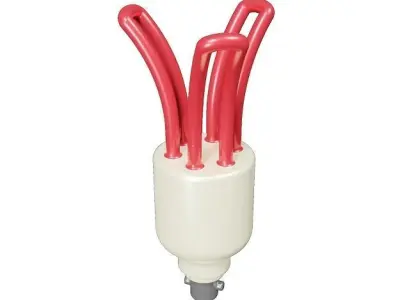 Classic Cartoon CFL Bulb Low-poly 3D model