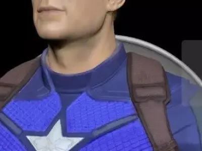 Captain America bust  Free 3D print model
