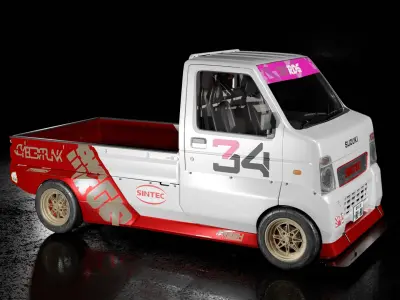 Tuned Suzuki Carry Truck 2002-2013 with original body 3D model