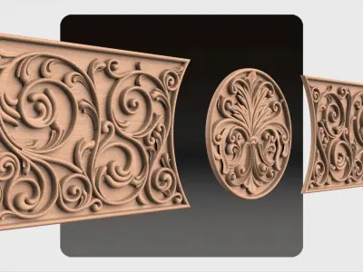 Carved decor ornament for cnc 05 3D model