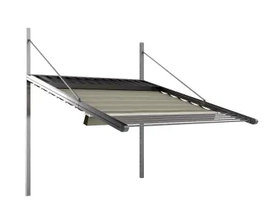 Motorized Pergola 3 stainless steel satin polished 3D model