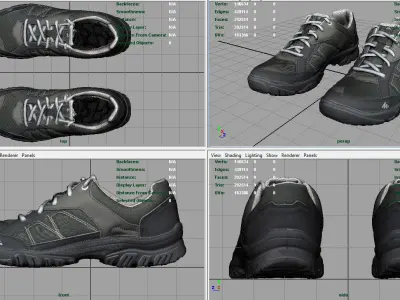 Sneakers pair of shoes Low-poly 3D model