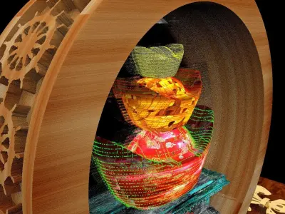 Chinese gold Ingot 3D model