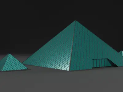 Low Poly Louvre Museum  Low-poly 3D model