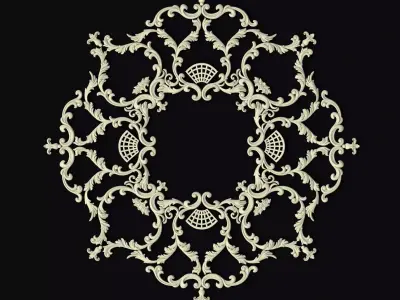 Central decor ornament for furniture 3D model 924