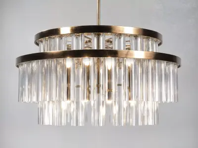 Aurora Brass And Glass Chandelier Light 31 Inch Low-poly 3D model