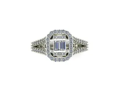 Baguette Diamond Ring 3D print model