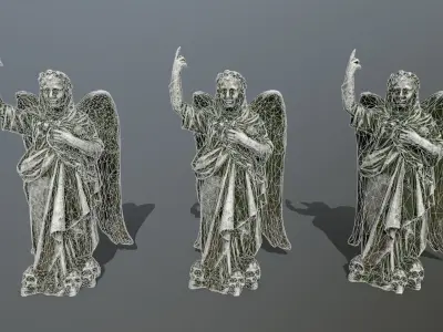Angel Statue 02  Low-poly 3D model