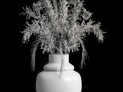 Dried flowers 01 3D model