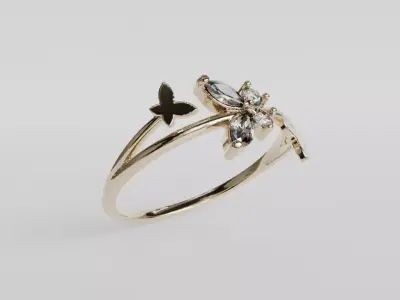 butterfly ring 3D print model