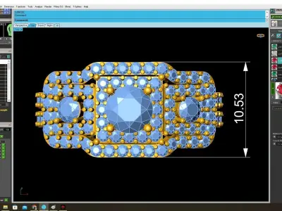 Luxury Gemstone Cluster Ring for Women  3844 3D print model