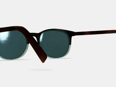 Durand Sunglasses in Green Garnet Fade 3D model