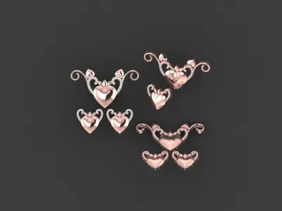 Diamond Pendant Set - 3D Printable Jewelry Model 3D print model