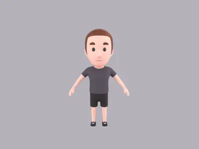  Cartoon Male Character Rigged 009 3D model