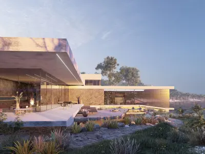 Super modern beach luxury villa house Revit n Lumion building 3D model