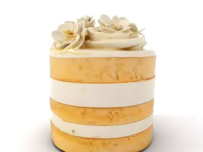 Elegant Floral Cake model pack Low-poly 3D model