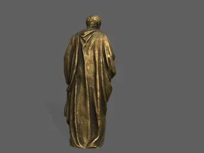 Old Man Statue Low-poly 3D model