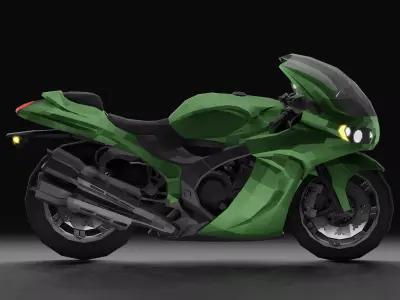 Sports Touring Motorcyle Ganyme LowPoly Low-poly 3D model